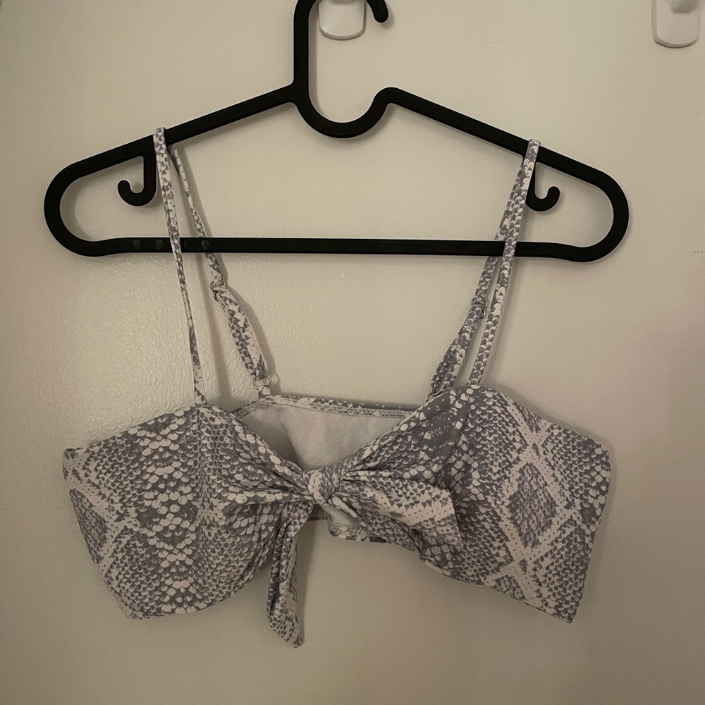 Snakeskin print bikini top